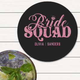 Porta-copo De Papel Redondo Bride Squad Bright Pink