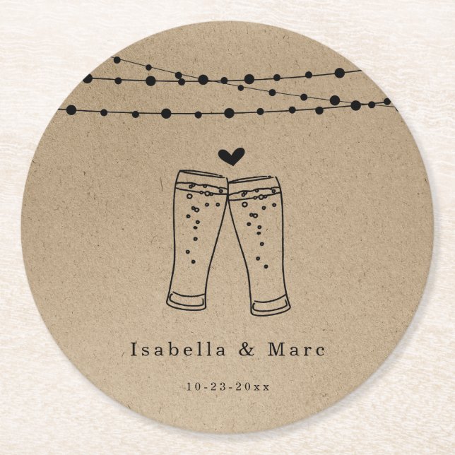 Porta-copo De Papel Redondo Brinde de Cerveja (Frente)