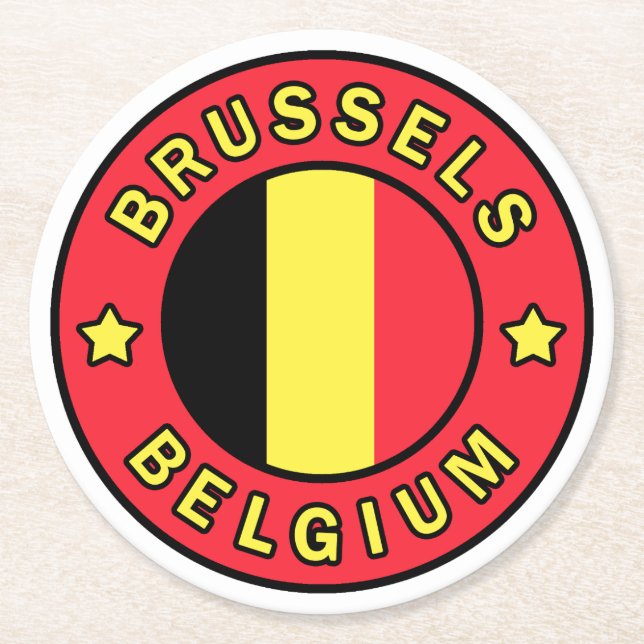 Porta-copo De Papel Redondo Bruxelas Bélgica (Frente)