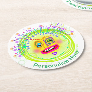 Porta-copo De Papel Redondo Bubble Smile Meemogie Emoji Art