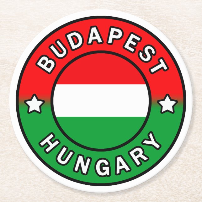 Porta-copo De Papel Redondo Budapest Hungria (Frente)