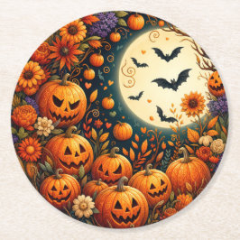 Porta-copo De Papel Redondo Bule de Papel de Abóbora de Halloween