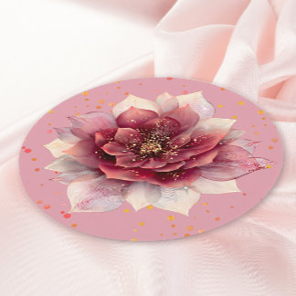Porta-copo De Papel Redondo Burgundy Dream Flower