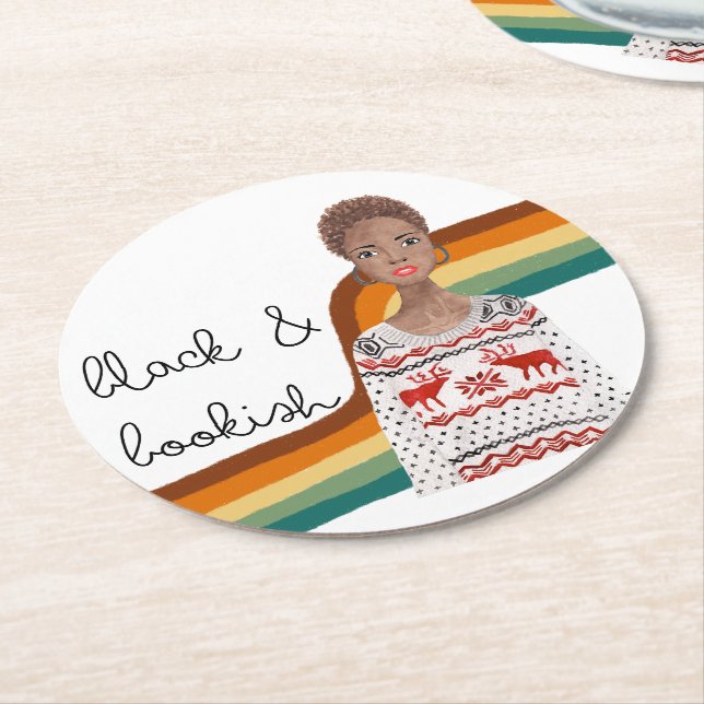 Porta-copo De Papel Redondo Cabelo Louro Curto do Livro Negro (Angulado)