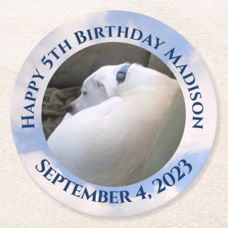 Porta-copo De Papel Redondo Cachorro Cachorro Cachorro Dormindo 5