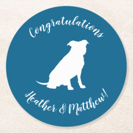 Porta-copo De Papel Redondo Cachorro-Chá de fraldas Cachorro Azul