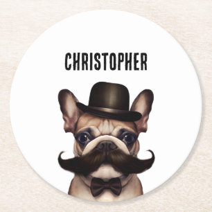 Porta-copo De Papel Redondo Cachorro Engraçado Personalizado