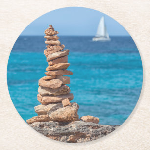 Porta-copo De Papel Redondo Cairn no mar Mediterrâneo