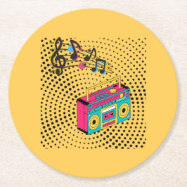 Porta-copo De Papel Redondo Caixa de expansão de áudio retroativa.