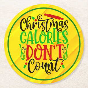 Porta-copo De Papel Redondo Calorias de Natal Não Contam 56558