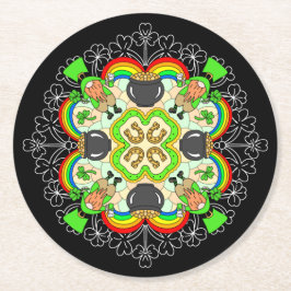 Porta-copo De Papel Redondo Camarões, Dia de São Patrício de duende