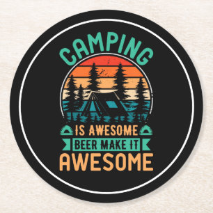 Porta-copo De Papel Redondo Camping é Incrível Cerveja Torna-o Incrível