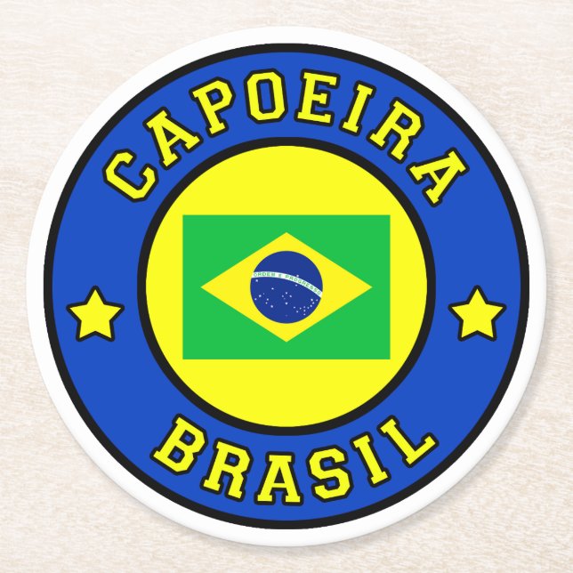 Porta-copo De Papel Redondo Capoeira Brasil (Frente)