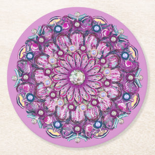 Porta-copo De Papel Redondo Cardinal Red Rosace