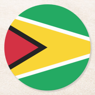 Porta-copo De Papel Redondo Caribe de Independência de Bandeira da Guiana