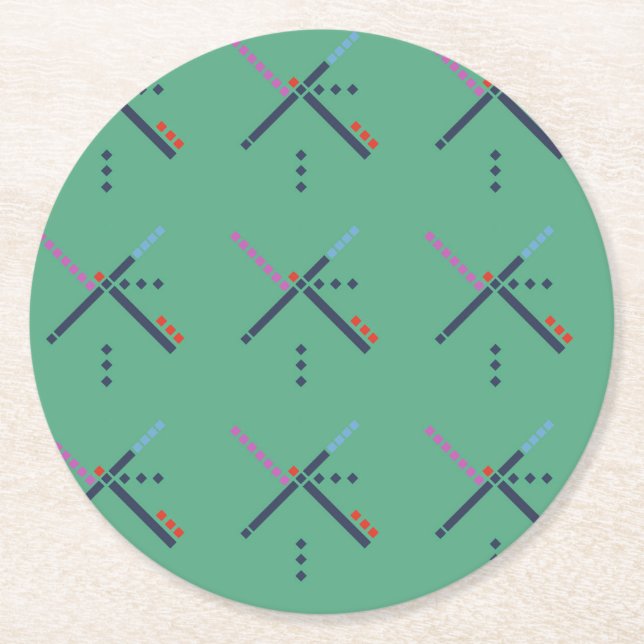 Porta-copo De Papel Redondo Carpete do aeroporto PDX (Frente)