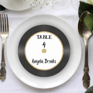 Porta-copo De Papel Redondo Cartão De Local De Casamento De Vinil De Registro 