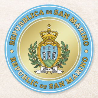 Porta-copo De Papel Redondo Casaco de Armas de São Marino