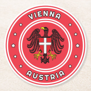 Porta-copo De Papel Redondo Casaco de Armas de Viena, Áustria
