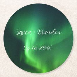 Porta-copo De Papel Redondo Casamento Aurora Boreal Luzes do Norte