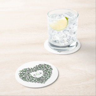 Porta-copo De Papel Redondo Casamento de fezes de tinta de cor branca