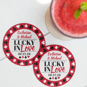 Porta-copo De Papel Redondo Casamento De Las Vegas Casino Salvar A Data