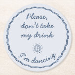 Porta-copo De Papel Redondo Casamento de manuscrito azul com Desenhar de mão<br><div class="desc">Perfeito para casamentos,  aniversários,  ou qualquer evento especial,  esta porta copos não é apenas prática. Explore a coleção de cheios para encontrar mais peças neste estilo.</div>