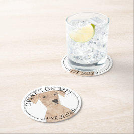 Porta-copo De Papel Redondo Casamento de Pinscher Alemão Personalizado