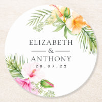 Casamento de Praia Floral Tropical de Watercolor