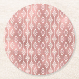 Porta-copo De Papel Redondo Casamento Diamante Boho Rosa Festa Tribal Casament