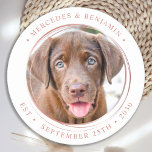 Porta-copo De Papel Redondo Casamento Personalizado Personalizado de Personali<br><div class="desc">Adicione o toque final ao seu casamento com estas bonitas portas copos personalizadas. Perfeito para o seu casamento após a festa e a recepção, e como favores de casamento para os seus convidados.Personalize estas portas copos fotográficas com a sua fotografia de casais favorita, com o seu cão, com o seu...</div>