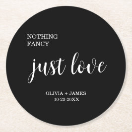 Porta-copo De Papel Redondo Casamento Preto Nada Chique Só Amor