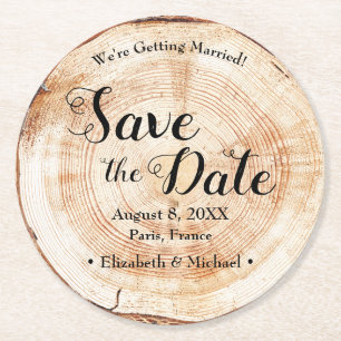 Porta-copo De Papel Redondo Casamento Russo de Anel Latido de Árvore