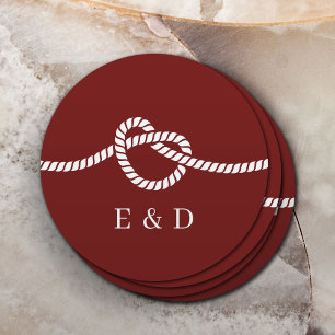 Porta-copo De Papel Redondo Casamento Vermelho do Coração do Casando