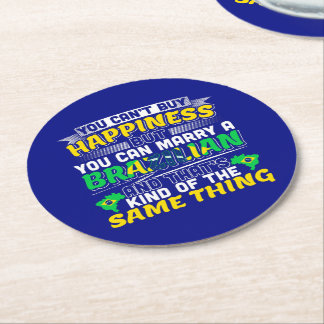 Porta-copo De Papel Redondo Case-se com um Brasileiro - Felicidade no Brasil