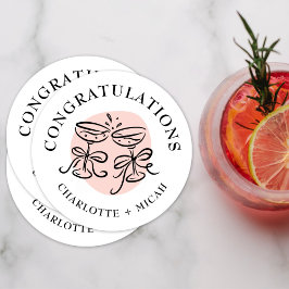 Porta-copo De Papel Redondo Celebração Cheers Doodle