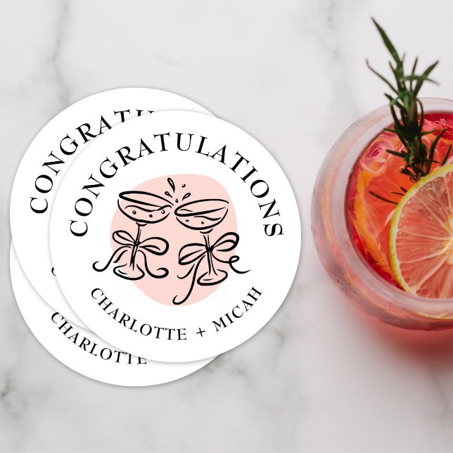 Porta-copo De Papel Redondo Celebração Cheers Doodle (Criador carregado)