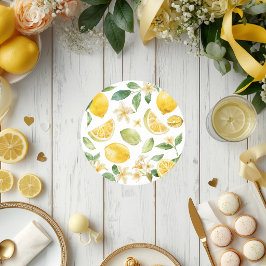 Porta-copo De Papel Redondo Chá de Bebê Cutie Lemon Citrus