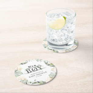 Porta-copo De Papel Redondo Chá de fraldas Botânico Selgle Safari