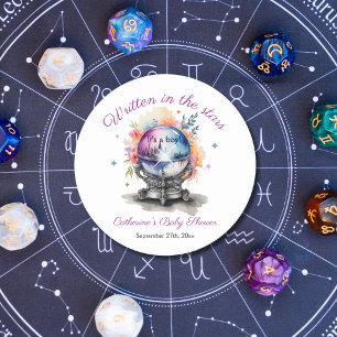 Porta-copo De Papel Redondo Chá de fraldas de Astrologia Celestial Crystal Bal