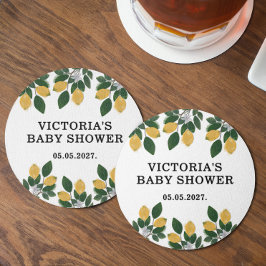 Porta-copo De Papel Redondo Chá de fraldas de limão