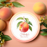 Porta-copo De Papel Redondo Chá de fraldas Peach Fuzz<br><div class="desc">Cor das portas copos de chá de fraldas de pêssego 2024.</div>