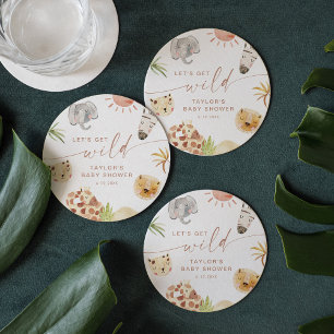 PORTA-COPO DE PAPEL REDONDO CHÁ DE FRALDAS SAFARI