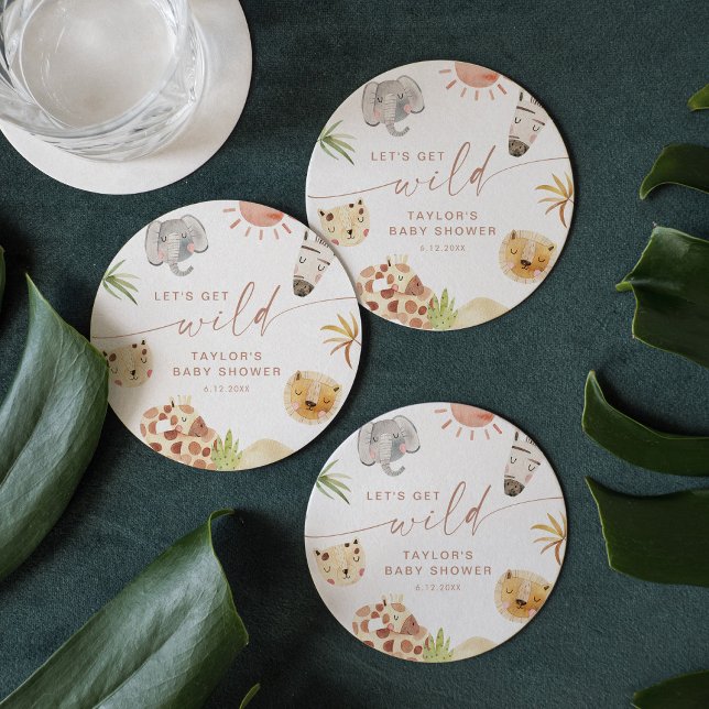 PORTA-COPO DE PAPEL REDONDO CHÁ DE FRALDAS SAFARI (Criador carregado)