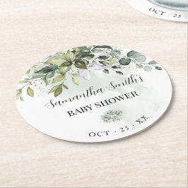 Porta-copo De Papel Redondo Chá de fraldas Suculento Eucalyptus
