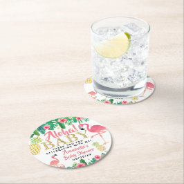 Porta-copo De Papel Redondo Chá de fraldas Tropical Summer Beach Luau Girls