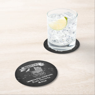 Porta-copo De Papel Redondo Chá de fraldas Vintage Stroller Halloween