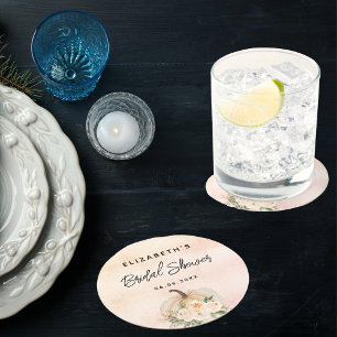 Porta-copo De Papel Redondo Chá de panela de abóbora creme rosa ouro