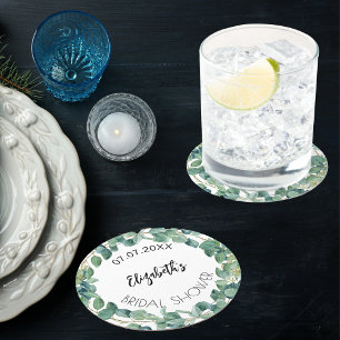 Porta-copo De Papel Redondo Chá de panela eucalipto verde