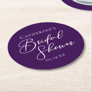 Porta-copo De Papel Redondo Chá de panela Roxo Real Personalizado